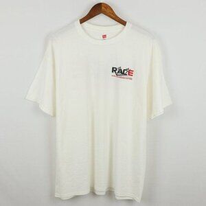 Running & Cycling Enterprises Men's XL White Tagless Graphic Short Sleeve Tee